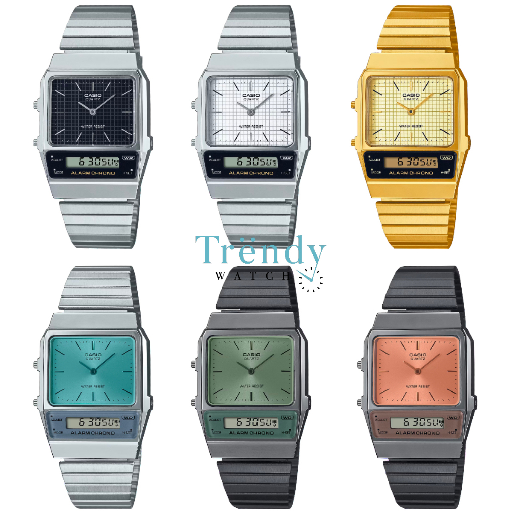 Casio Standard นาฬิกาข้อมือผู้ชาย สายสเตนเลสสตีล รุ่น AQ-800,AQ-800E ,AQ-800EG, AQ-800EC, AQ-800ECGG