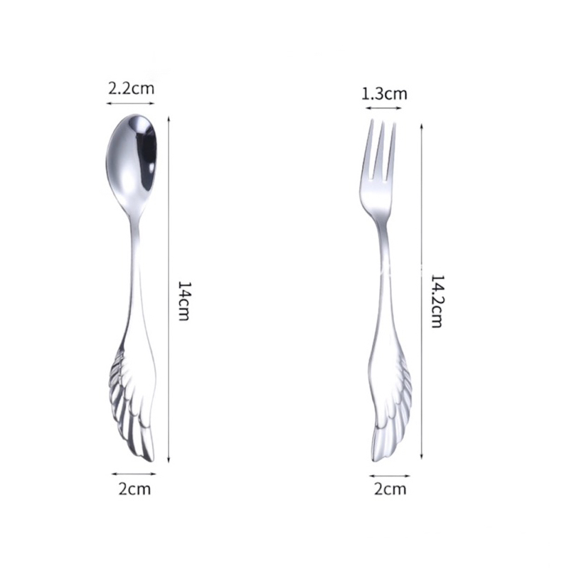 ShopAt.Two[ST-3043] ช้อนส้อมขนม ลายปีก ช้อนกาแฟสแตนเลส 304 - รูปที่ 5