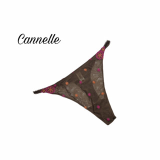 Cannelle Lingerie Panty Thong กางเกงชั้นในเซ๊กซี่สีน้ำตาลซีทรู งานส่งออก จีสตริงSize S L