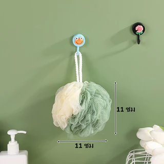 PINFU_SHOP ฟองน้ำขัดตัว รูปดอกไม้ ใยตีฟอง ใยอาบน้ำ ใยฟอกตัว ฟองนุ่ม (1ชิ้น)