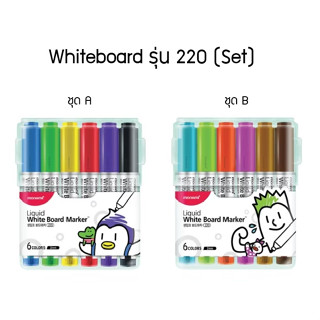 Monami SigmaFlo ปากกาไวท์บอร์ด WhiteBoard SigmaFlo Liquid Marker รุ่น 220 หัวกลม แบบเซ็ต ปากกาไวท์บอร์ดรุ่นยอดฮิท