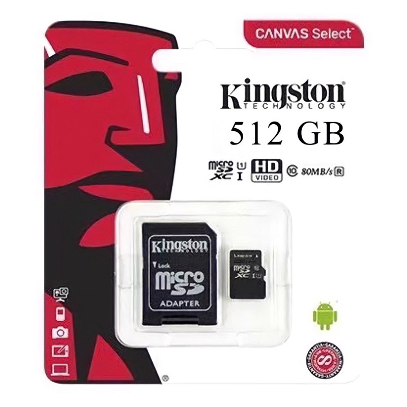 Kingston Memory Card Micro SD SDHC 512 GB Class 10 คิงส์ตันเมมโมรี่การ์ด 512 GB Kingston
