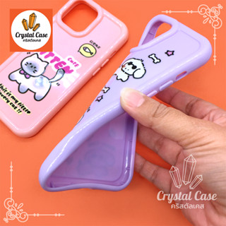 7+ 11 13 13promax 14 14promax เคสนิ่ม TPU ผิวเงากันเลนส์กล้องหนา พิมพ์ลายการ์ตูน