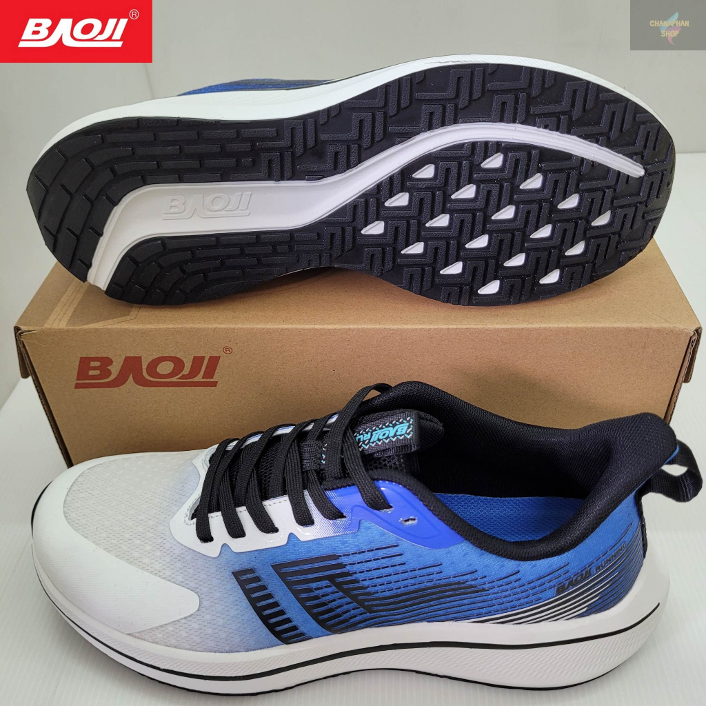 BAOJI ของแท้ 100% รองเท้าผ้าใบชาย รองเท้าออกกำลังกาย รุ่น BJM769 สีฟ้าส้ม/สีขาวดำ/สีขาวน้ำเงิน SIZE 41-45