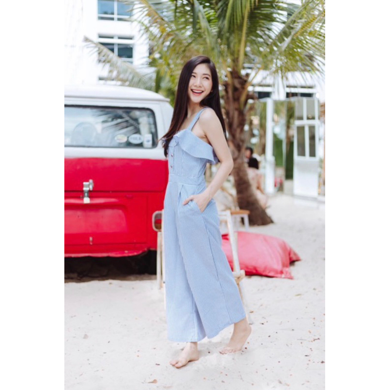 Blue Strip Jumpset - Nooch Closet จั๊มสูทขายาว New!!