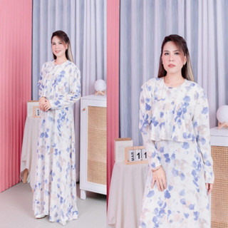 ชุดเดรส รุ่น 680-10 CAMILLA DRESS ระบายอกลายหินอ่อน