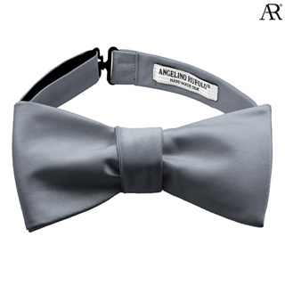 ANGELINO RUFOLO Bow Tie Tying(โบว์หูกระต่ายแบบผูกเอง) ผ้าไหมทออิตาลี่คุณภาพเยี่ยม ดีไซน์ Plain สีดำ/ขาว/ครีม/ทอง/เทา