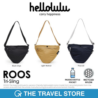 HELLOLULU Roos - Tri-Sling กระเป๋าผู้หญิง กระเป๋าสะพายข้างทรงสามเหลี่ยม ด้านในใส่ขวดน้ำได้ด้วย