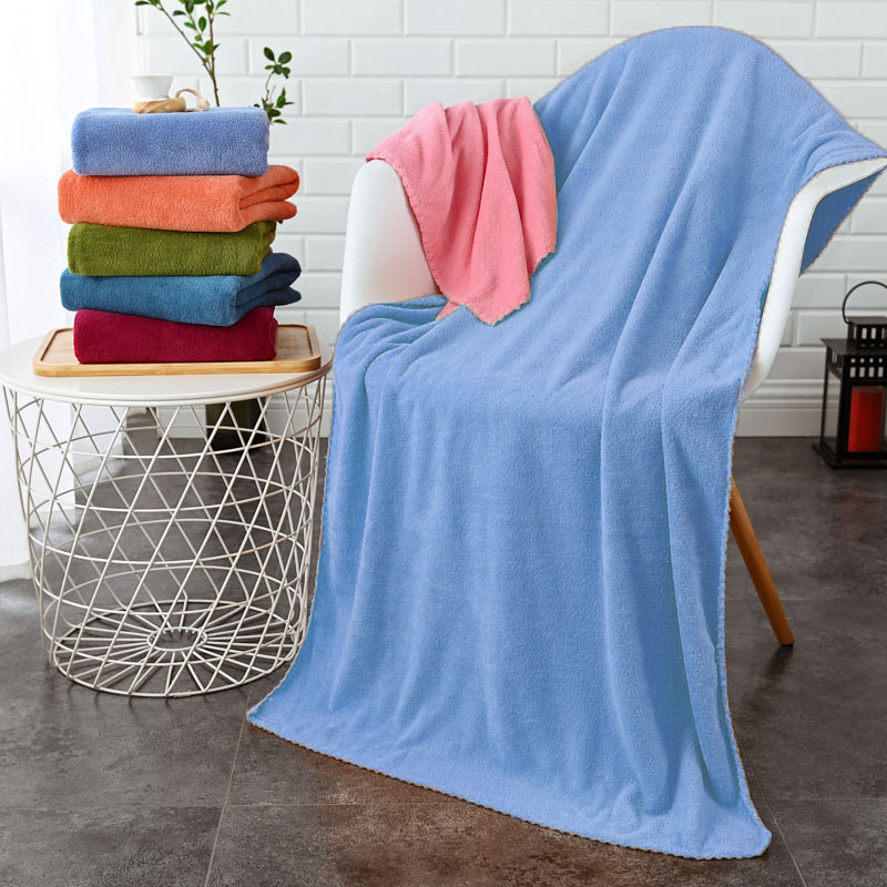 YJP-01 【220กรัม】ผ้าเช็ดตัว ขนเป็ด ผ้าขนหนู สีพื้น   ผ้าขนนุ่ม ห่อตัวได้ ไม่กุ้นขอบ
