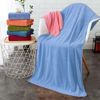 YJP-01 【220กรัม】ผ้าเช็ดตัว ขนเป็ด ผ้าขนหนู สีพื้น ผ้าขนนุ่ม ห่อตัวได้ ไม่กุ้นขอบ