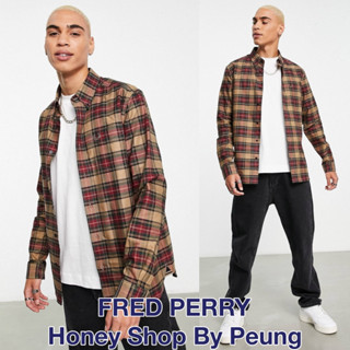 [ของแท้ พร้อมส่งในไทย] Fred Perry Tartan Check Shirt Col : Shaded Stone (SS23 เชิ้ตรุ่นยอดนิยม เชิ้ตลานสก็อตของ Fred Per