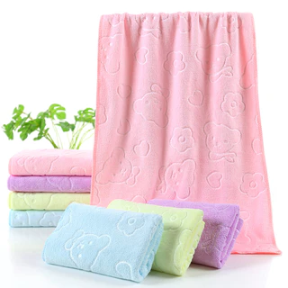 MJQ-01【ขนาด 35x75 ซม】ผ้าขนหนู ปั๊มลาย ผ้านาโน สำหรับเช็ดผม ไมโครไฟเบอร์ อเนกประสงค์