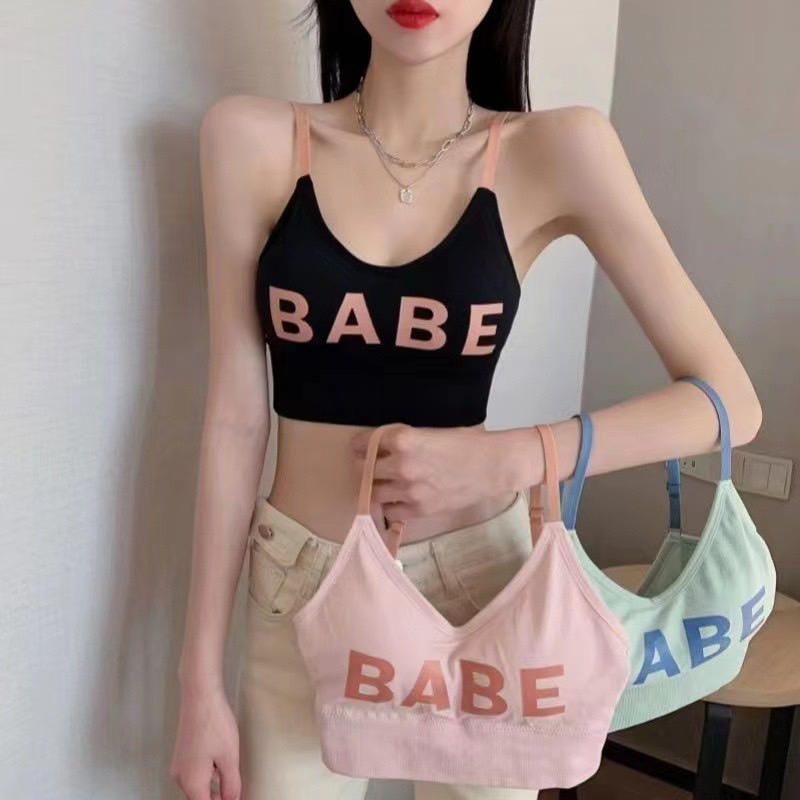 เสื้อในมาใหม่ B-085 เสื้อในสปอร์ตบราดีเทลน่ารักๆ มีฟองน้ำด้านใน มีหลายสี ส่งจากไทย