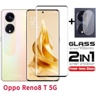 🇹🇭 2IN1  ฟิล์ม OPPO Reno 8T(5G) ฟิล์มเลนส์กล้อง + ฟิล์มกระจกเต็มจอ+ ฟิล์มกันกระแทกขอบดำ