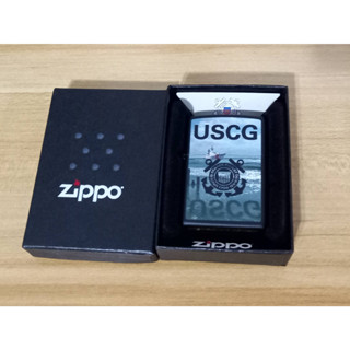 ZIPPO 28519 UNITED STATES COAST GUARD  BLACK MATTE COLOR IMAGE   สีดำเมทาลิคลายแบบสกรีน  ผลิตปี2013  ของใหม่