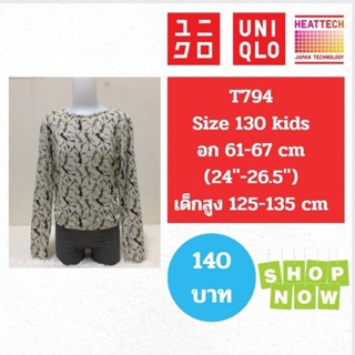 T794 เสื้อ uniqlo heattech kids ฮีทเทคเด็ก มือ2