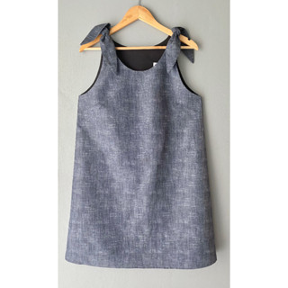 Rata Closet เดรส ทรงเอ ผูกโบหูกระต่ายที่ไหล่ สียีนส์