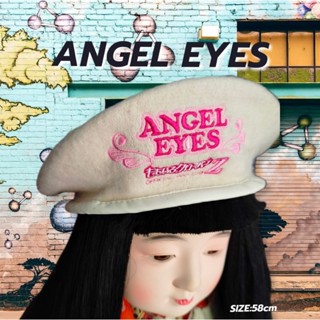 หมวกเบเร่ต์ญี่ปุ่นAngel Eyesแท้ออกช็อปญี่ปุ่น หมวกy2k หมวกแฟชั่นญี่ปุ่น (มือสอง)