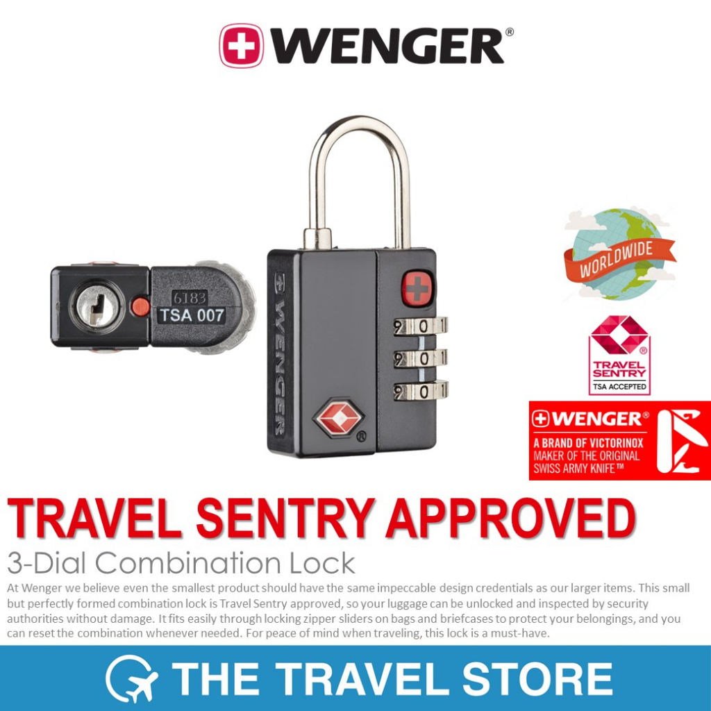 WENGER TSA 3-Dial Combination Lock (604563) ตัวล็อก รหัส 3 หลัก
