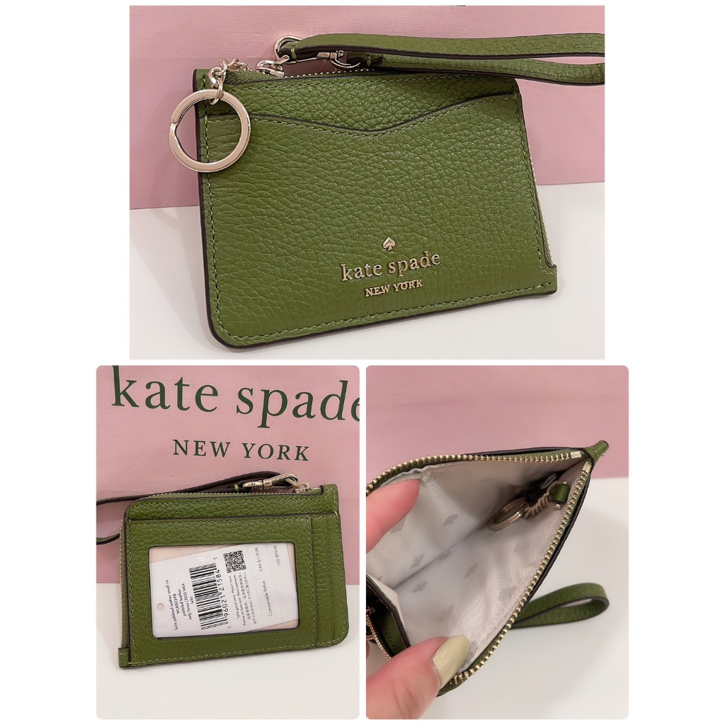พร้อมส่ง🔥SALE 1599🔥ที่ใส่บัตร Kate Spade Leila Small Card Holder Wristlet มีสายคล้องมือ &amp; มีพวงกุญแจห้อยกระเป๋าได้
