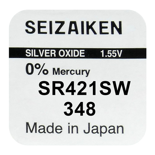 ถ่านนาฬิกา SEIZAIKEN Seiko 348/SR421SW  1.55V ของแท้ (แบ่งจำหน่ายเป็นเม็ด)