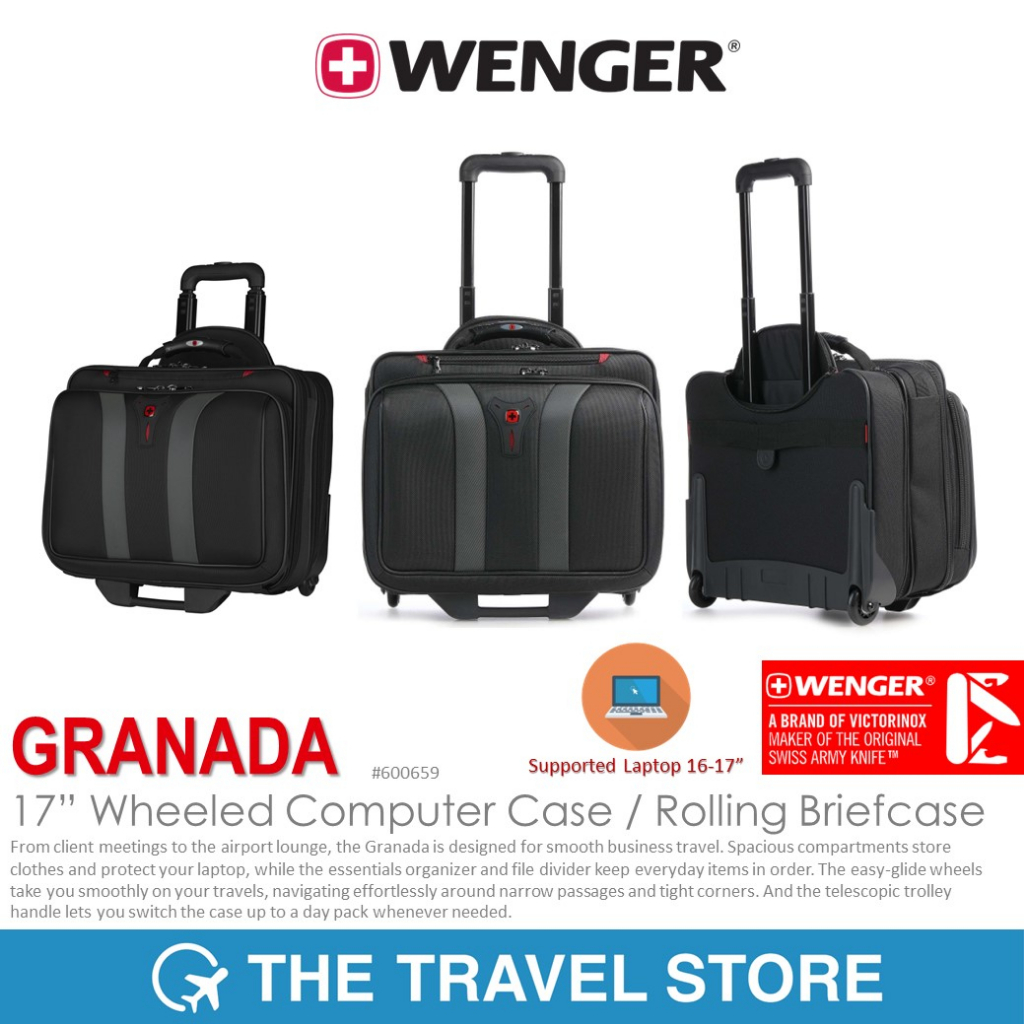 WENGER Granada 17” Wheeled Computer Case / Rolling Briefcase (600659) กระเป๋าคอมพิวเตอร์ กระเป๋าล้อลาก