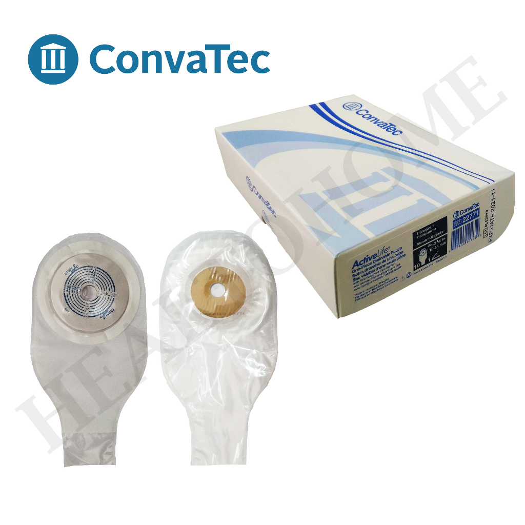Convatec Activelife ถุงอุจจาระหน้าท้อง แบบชิ้นเดียว ขนาด 19-64 มม. (Colostomy Bag) (1 ถุง)