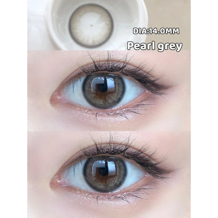 คอนแทคเลนส์✨Midroo Lens Pearl Grey ขนาดมินิ 💖14.0mm-1 คู่