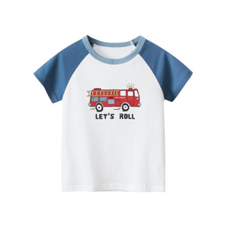 27kids เสื้อยืดเด็ก 9492 รถดับเพลิง LET’S ROLL