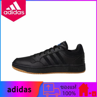 แท้ 100% adidas neo Hoops 3.0 รองเท้าผ้าใบส้นเตี้ยกันลื่นกันลื่นสีดำ