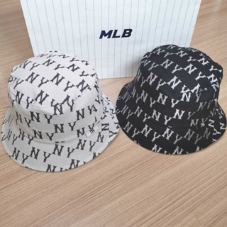 &lt;พร้อมส่ง&gt;หมวก MLB Big Classic Monogram Bucket Hat หมวกปีก NY ผ้าแข็งเป็นทรง ด้านในหมวกมีผ้าเย็บซับในอีกชั้น