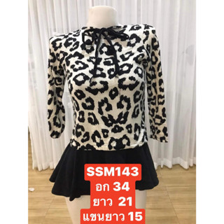 SSM143  เสื้อผู้หญิงแขนสามส่วนคอกลม เสื้อแฟชั่น พร้อมส่ง