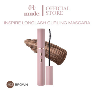 MUDE INSPIRE LONGLASH CURLING MASCARA 02 BROWN สีน้ำตาล ( มาสคาร่า สูตรเน้นขนตายาว งอน กันน้ำ )