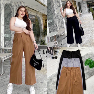 Earth Tone Trousers 🥨🍪🍩 กางเกงขายาวเอวสูง ทรงขากระบอกตรงสาวอวบ