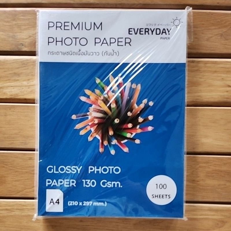 Premium Glossy Photo Paper กระดาษโฟโต้ ผิวมัน Glossy Photo Paper A4 100 แผ่น 130 แกรม