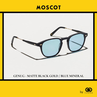 MOSCOT แว่นกันแดด มอสคอต รุ่น GENUG สีกรอบ MATTE BLACK GOLD สีเลนส์ BLUE MINERAL ไซซ์ 50 ของแท้ มีประกัน