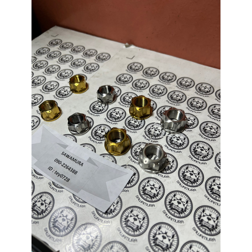 SR400 น็อตแกนล้อหน้าหลังและแกนสวิงอาร์มแต่ง SR400 SR500 SR400FI sr400 sr500 sr400fi - รูปที่ 2