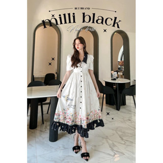 💎พร้อมส่ง💎BLT 🦋 𝑴𝒊𝒍𝒍𝒊 𝑩𝒍𝒂𝒄𝒌 : Maxi Dress