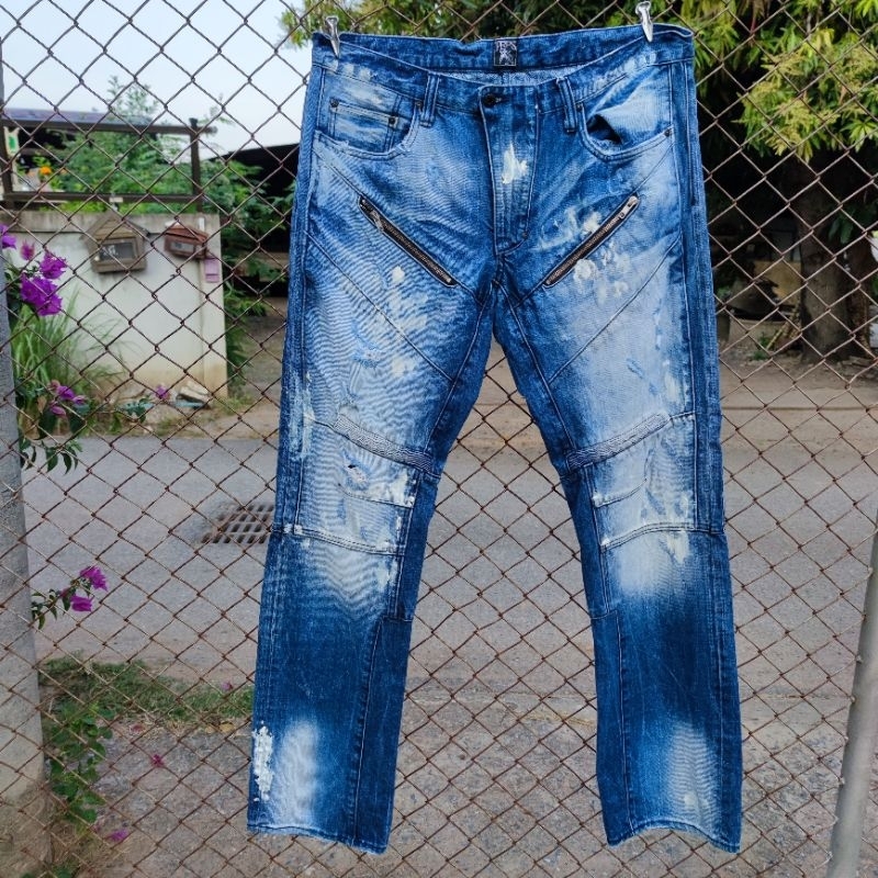กางเกงยีนส์ PRPS Japan Braracuda Biker Distressed Denim jeans