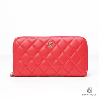 CHANEL ZIPPY WALLET LONG RED CAVIAR GHW