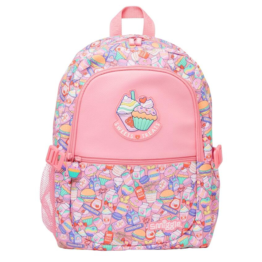 Smiggle Better Together Classic Attach Backpack กระเป๋าเป้ ขนาด 16 นิ้ว ลาย Pink Cupcake หนัง  พร้อมส่งในไทย
