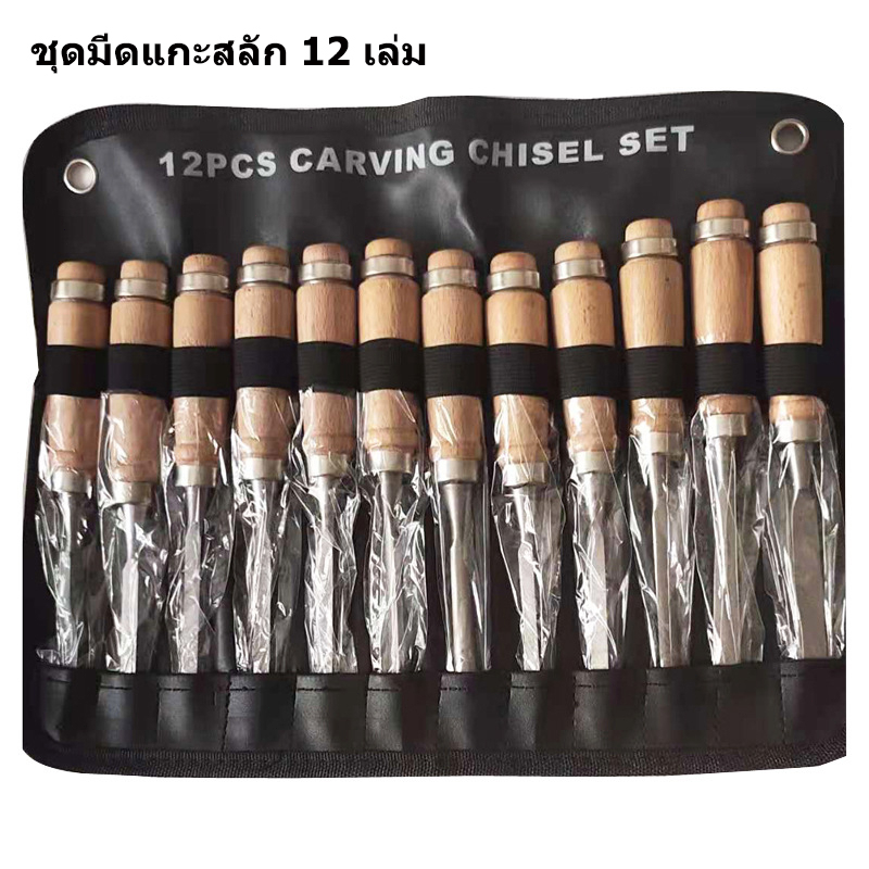 meters_bonwe ชุดสิ่วแกะสลักไม้ แบบมืออาชีพ สําหรับงานไม้ 12 ชิ้น เครื่องมืองานไม้ มีดแกะสลัก ชุด ชุดมีดแกะสลัก 12 เล่ม ราคา ถูกที่สุด ดีลบีเคเค