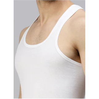 เสื้อกล้ามผู้ชาย LUX COZI 100% COTTON สีขาว *ผ้าไม่บาง* ไม่เหม็นอับ ระบายอากาศได้ดี