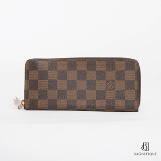 LOUIS VUITTON CLEMENCE WALLET LONG BROWN MONOGRAM EBENE CANVAS GHW