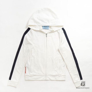 PRADA PULLOVER HOODIE S WHITE