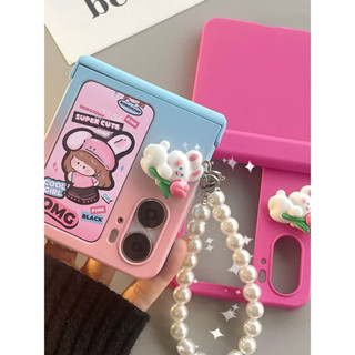 เคส Oppo Find N2 Flip เคสไล่โทนสี ติดน้องกระต่าย🐰น่ารักหวานๆ