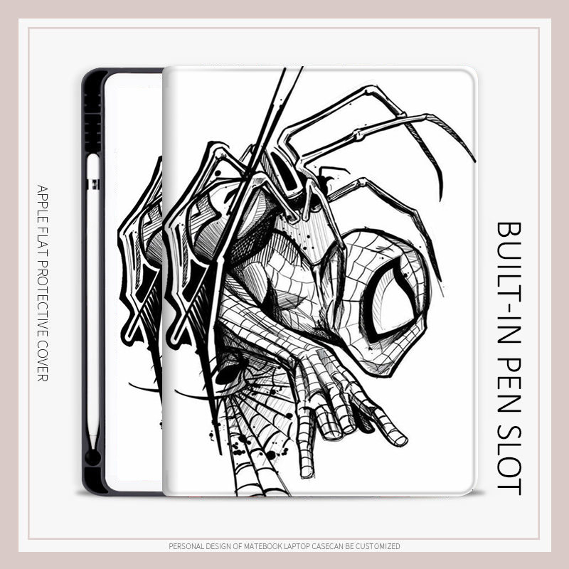 Marvel spider man เคสไอแพด 10.2 gen 7 8 9 เคส iPad pro11 inch 2022 gen10 กล่องที่มีช่องปากกา air 1 2 3 4 5 mini 6 case
