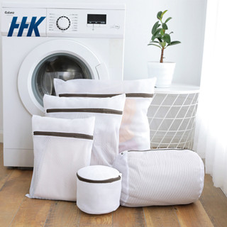 HHK ชุดถุงซักผ้าพร้อมตาข่ายอย่างดี ถุงตาข่าย แบบสี่เหลี่ยมและแบบกลมรี สำหรับใส่เสื้อผ้า ชุดชั้นในเพื่อซักในเครื่องซักผ้า W-142