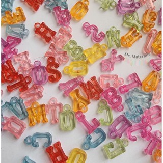 จี้ตัวอักษร ABC - Z คละสี แพค 100 ชิ้น