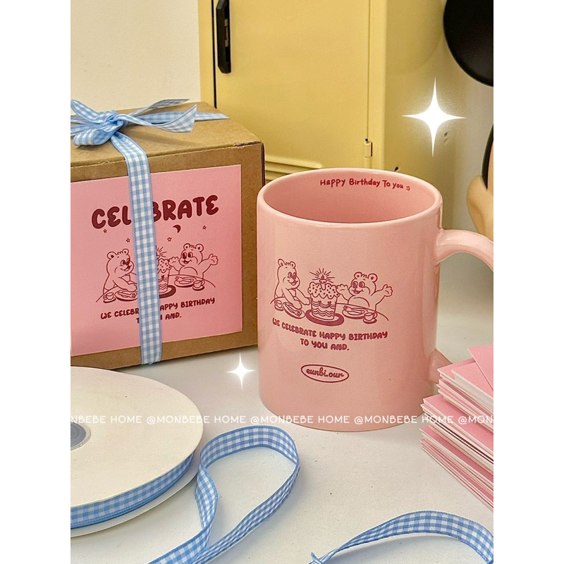 พร้อมส่ง แก้วนม ของขวัญวันเกิด ยินดีที่จะได้รับของขวัญแก้ว